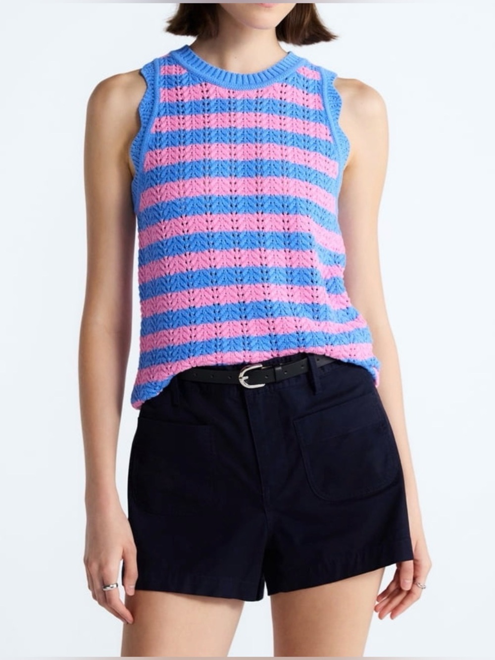 Free Assembly Women’s Crochet Cotton Racerback Tank  Top